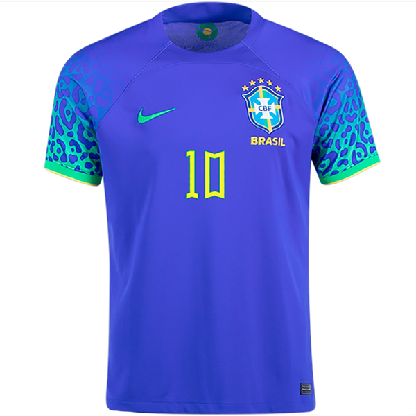 Camiseta Nike Brasil Neymar Jr. Visitante 22/23 (Paramount Azul/Verde  Chispa)