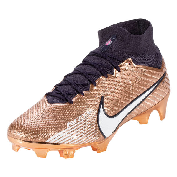 Nike Air Zoom Mercurial Superfly 9 Elite Q FG Firm Ground Soccer Cleats (Metallic Copper) Size 8