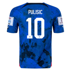 Nike United States Authentic Match Christian Pulisic Home Jersey 22/23 w/ World Cup 2022 Patches (White/Loyal Blue) Size L