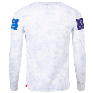 Nike France Away Long Sleeve Jersey 22/23 w/ World Cup 2022 Patches (White/Game Royal)