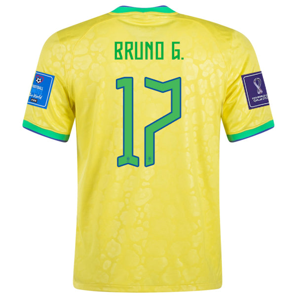 Nike Brazil Bruno Guimaraes Home Jersey 22/23 w/ World Cup 2022