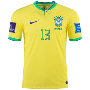 Nike Brazil Dani Alves Home Jersey 22/23 w/ World Cup 2022 Patches (Dynamic Yellow/Paramount Blue)