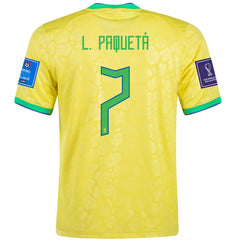 Nike Brazil Lucas Paqueta Home Jersey 22/23 w/ World Cup 2022 Patches -  Soccer Wearhouse