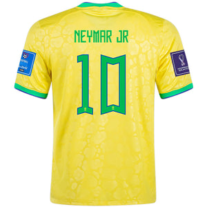 Nike Brazil Neymar Jr. Home Jersey 22/23 w/ World Cup 2022 Patches (Dynamic Yellow/Paramount Blue)