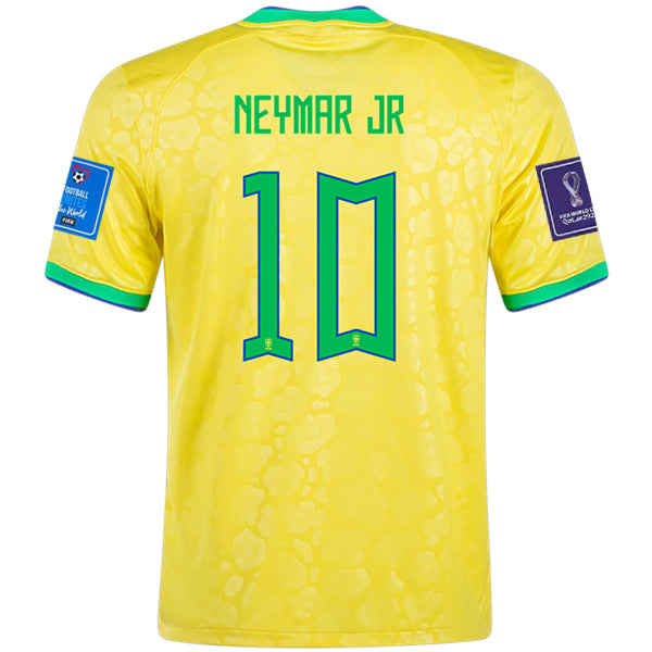 Nike Brazil Neymar Jr. Home Jersey 22/23 w/ World Cup 2022 Patches