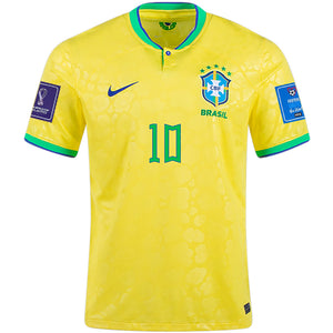 Nike Brazil Neymar Jr. Home Jersey 22/23 w/ World Cup 2022 Patches (Dynamic Yellow/Paramount Blue)