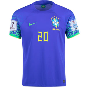 Nike Brazil Vinicius Jr. Away Jersey 22/23 w/ World Cup 2022 Patches ( -  Soccer Wearhouse