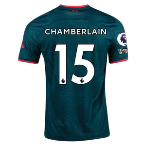Nike Liverpool Chamberlain Third Jersey 22/23 w/ EPL and NRFR Patches (Dark Atomic Teal/Siren Red)