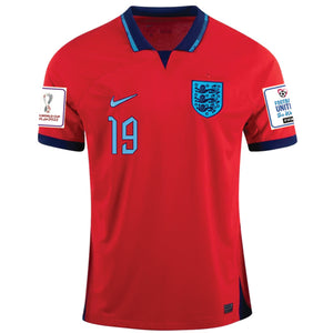 Nike England Mason Mount Away Jersey 22/23 w/ World Cup 2022 Patches (Challenge Red/Blue Void)