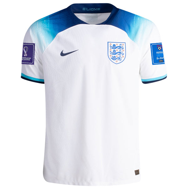 Nike England Authentic Match Home Jersey 22/23 w/ World Cup 2022 Patch ...