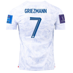 Nike France Greizmann Away Jersey w/ World Cup Champion & World Cup 2022 Patches 22/23 (White)