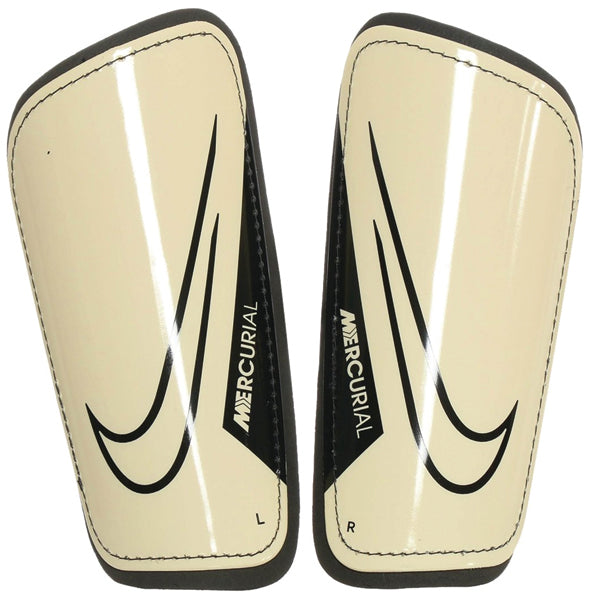 Espinilleras de fútbol Nike Mercurial Hardshell (leche de coco/negro)