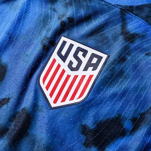Nike United States Tyler Adams Authentic Match Away Jersey 22/23 w/ World Cup 2022 Patches (Bright Blue/White)