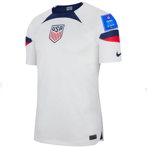 Nike United States Authentic Match Home Jersey 22/23 w/ World Cup 2022 Patches (White/Loyal Blue)