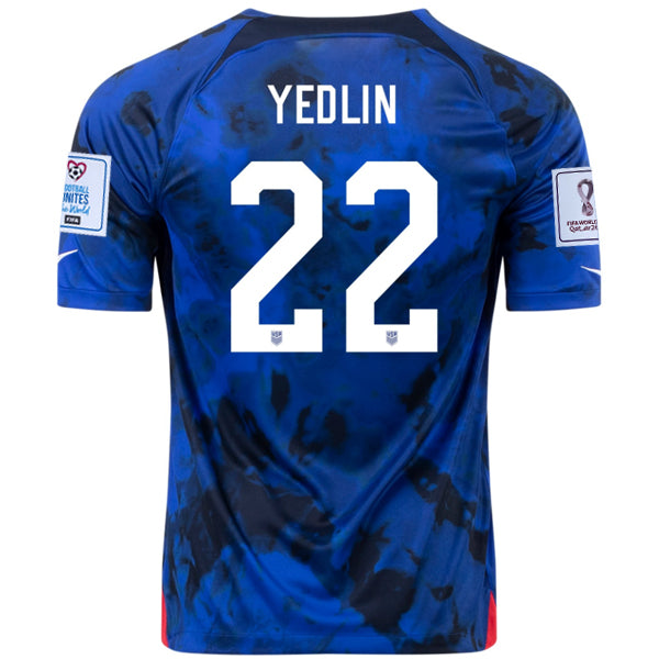 Nike United States Deandre Yedlin Away Jersey 22/23 w/ World Cup 2022 Soccer Wearhouse
