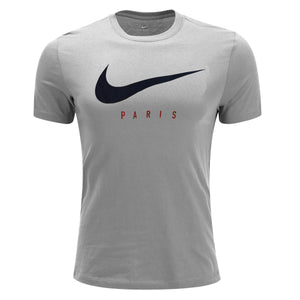Nike Men's PSG Paris Saint-Germain Preseason T-Shirt (Heather Grey) | Soccer Wearhouse