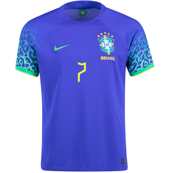 Nike Brazil Lucas Paqueta Away Jersey 22/23 (Paramount Blue/Green Spar ...