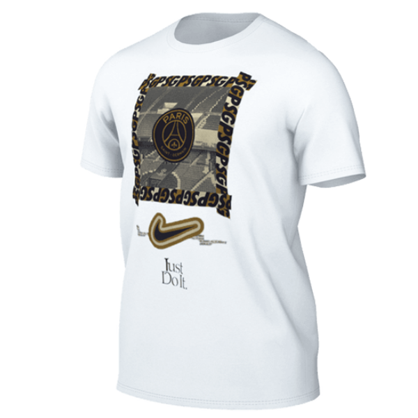 Nike Paris Saint Germain New DNA T Shirt White Metallic Gold