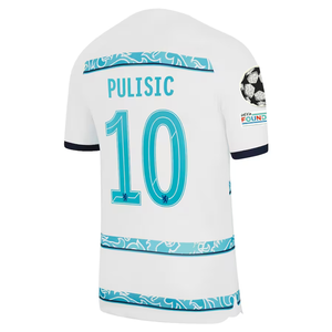 Nike Chelsea Pulisic Away Jersey w/ Champions League + Club World Cup Patches 22/23 (White/College Navy)