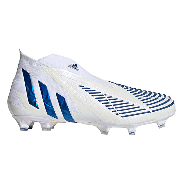 adidas Predator Edge+ FG Soccer Cleats (Cloud White/Hi-Res Blue) Soccer Wearhouse
