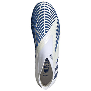 adidas Predator Edge+ FG Soccer Cleats (Cloud White/Hi-Res Blue)