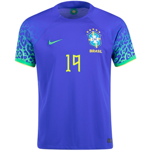Nike Brazil Raphinha Away Jersey 22/23 (Paramount Blue/Green Spark)