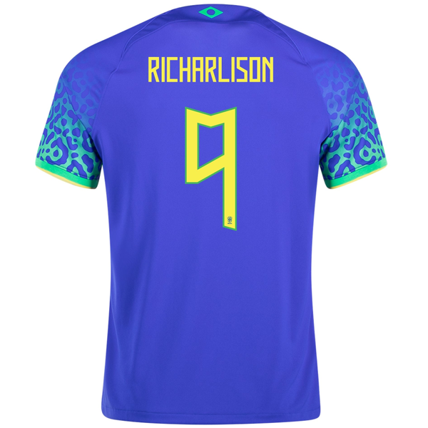Nike Brazil Richarlison Away Jersey 22/23 (Paramount Blue/Green