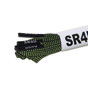 SR4U Speckled Premium Neon Yellow/Black Laces | Soccer Wearhouse