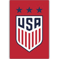 Póster con el escudo del fútbol femenino de EE. UU. (rojo)