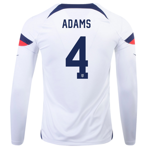 Nike United States Tyler Adams Home Long Sleeve Jersey 22/23 (White/Loyal Blue)