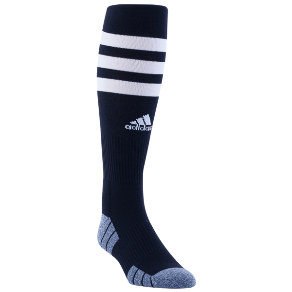 adidas 3 Stripe Hoop Sock (Black/White) | SoccerWearhouse