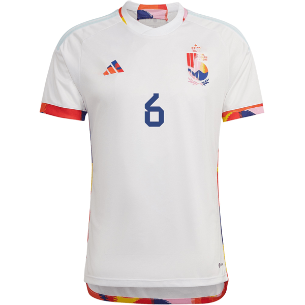 adidas Belgium Axel Witsel Away Jersey 22/23 (White/Multi) | SoccerWearhouse