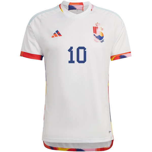 adidas Belgium Eden Hazard Away Jersey 22/23 (White/Multi) | SoccerWearhouse