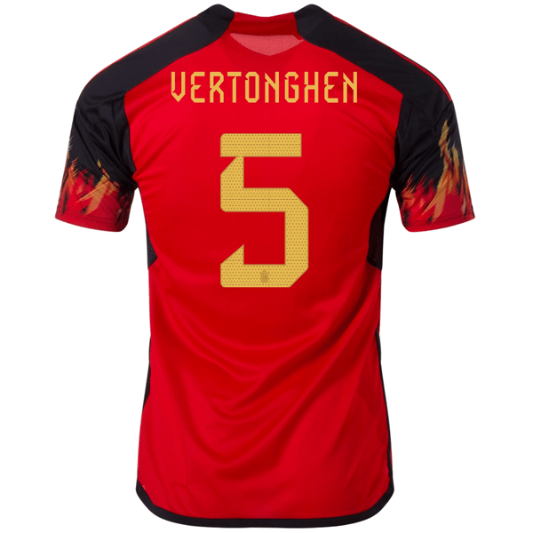adidas Belgium Jan Vertonghen Home Jersey 22/23 (Red/Black) | SoccerWearhouse