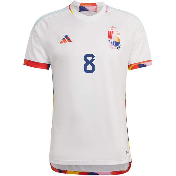 adidas Belgium Youri Tielemans Away Jersey 22/23 (White/Multi) | SoccerWearhouse