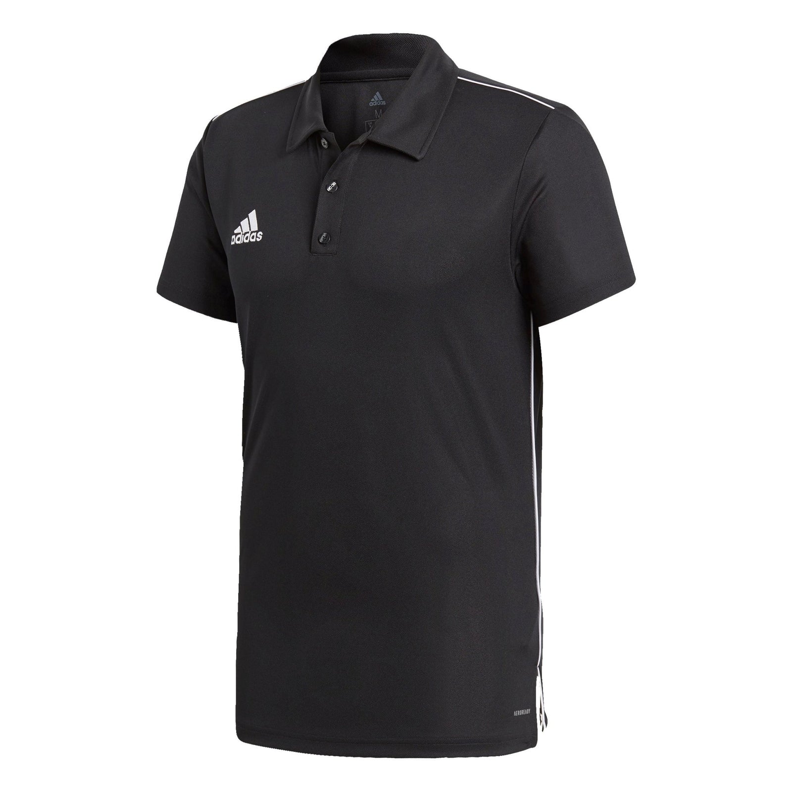 ADIDAS CORE 18 CLIMALITE SOCCER POLO SHIRT (BLACK/WHITE) | SoccerWearhouse