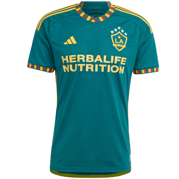 adidas La Galaxy Authentic Away Jersey 23/24 (Green/Yellow) | SoccerWearhouse