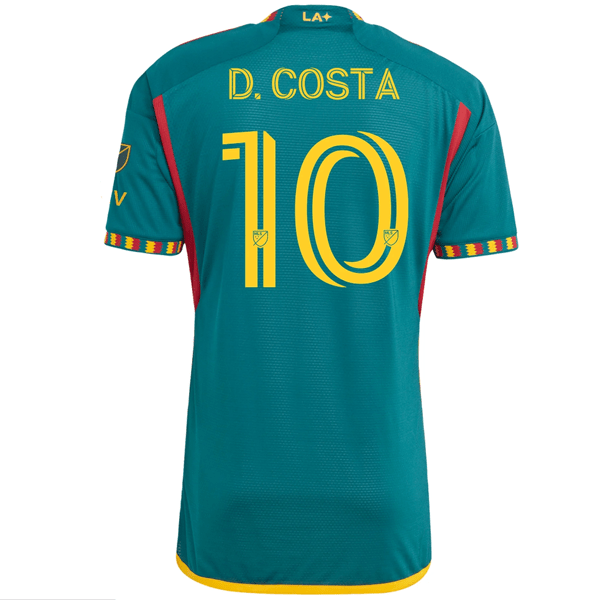 adidas La Galaxy Authentic Douglas Costa Away Jersey w/ MLS + Apple TV Patch 23/24 (Green/Yellow) | SoccerWearhouse