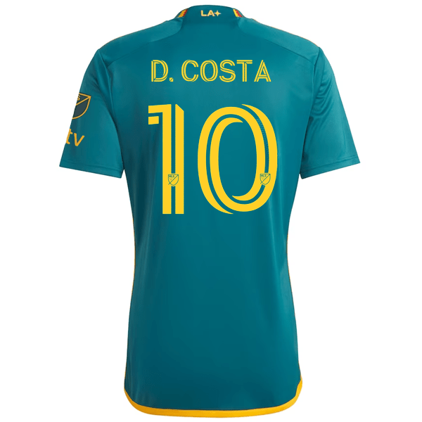 adidas LA Galaxy Douglas Costa Away Jersey w/ MLS + Apple TV Patches 23/24 (Green/Yellow) | SoccerWearhouse