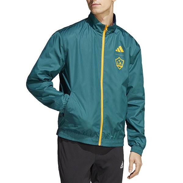 adidas LA Galaxy Reversible Anthem Jacket (Navy/Green/Multi) | SoccerWearhouse