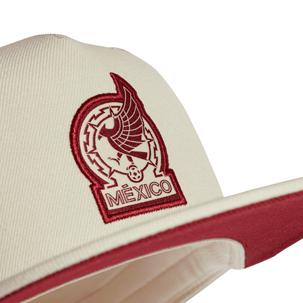 adidas Mexico Away Snapback Hat (Wonder White/College Team Burgundy) | SoccerWearhouse