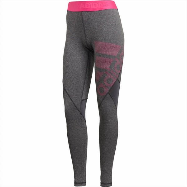 adidas Womens Alphaskin Leggings (Dark Grey/Real Magenta) | SoccerWearhouse