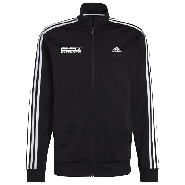 adidas ESI Essentials Warm-Up 3 Stripes Track Jacket (Black) - Soccer  Wearhouse