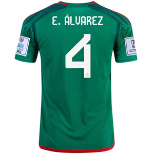 adidas Mexico Edson Alvarez Home Jersey w/ World Cup 2022 Patches 22/23 (Vivid Green)
