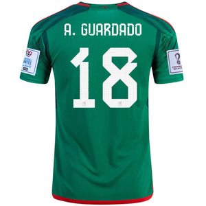 adidas Mexico Andres Guardado Home Jersey w/ World Cup 2022 Patches 22/23 (Vivid Green)