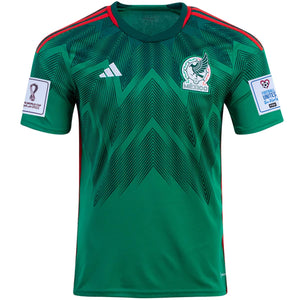 adidas Mexico Home Jersey w/ World Cup 2022 Patches 22/23 (Vivid Green)