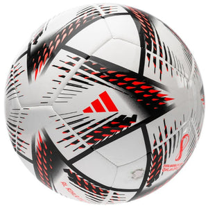 adidas Al Rihla Club Soccer Ball (White/Black/Solar Red)