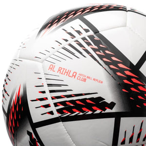 adidas Al Rihla Club Soccer Ball (White/Black/Solar Red)