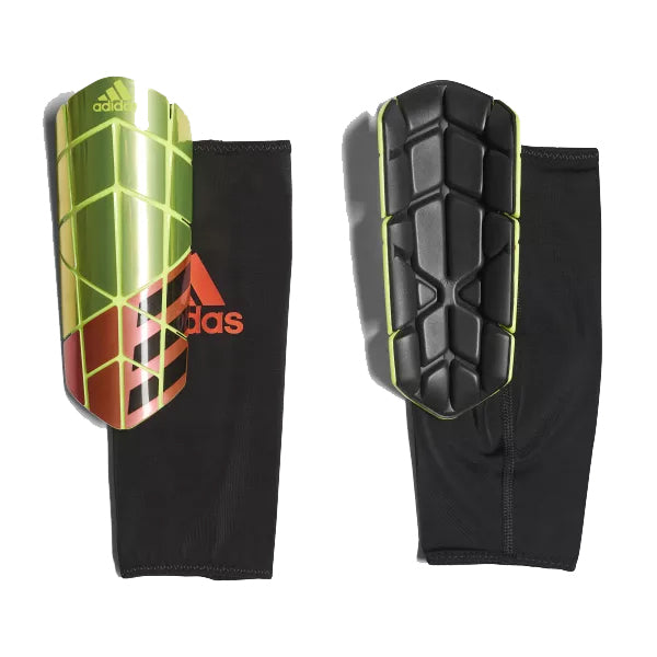 adidas X Pro Guard Shin Guards (Solar Yellow/Solar Red/Black) | Soccer Wearhouse