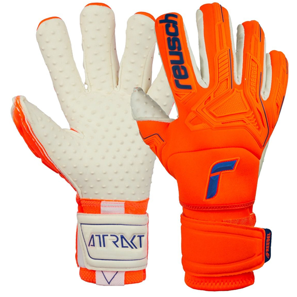 Reusch Attrakt Freegel Speedbump OrthoTec Goalkeeper Gloves (Shocking